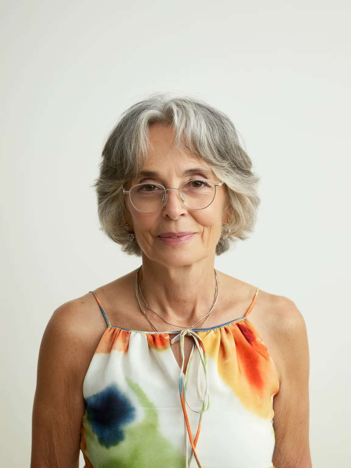 Chin-Length Silver Frost Layered Wavy Bob